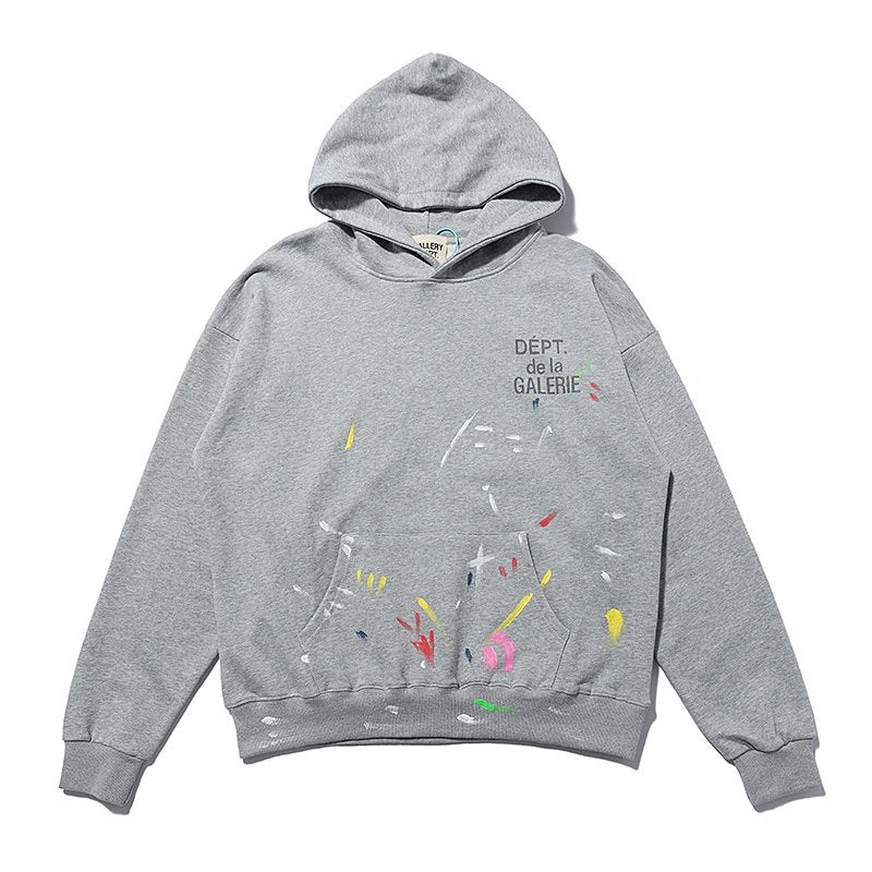 Gallery Dept. Paint Splatter Hoodie Grey