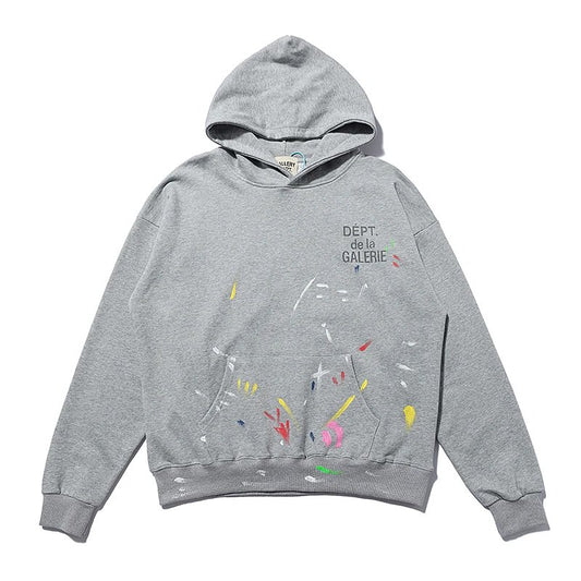 Gallery Dept. Paint Splatter Hoodie Grey