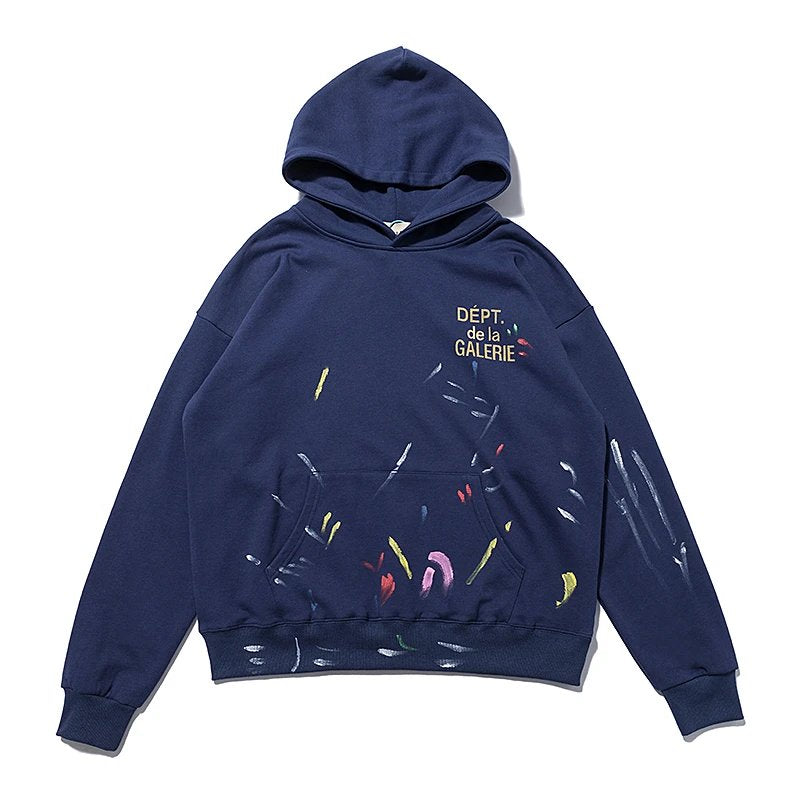 Gallery Dept. Paint Splatter Hoodie Blue
