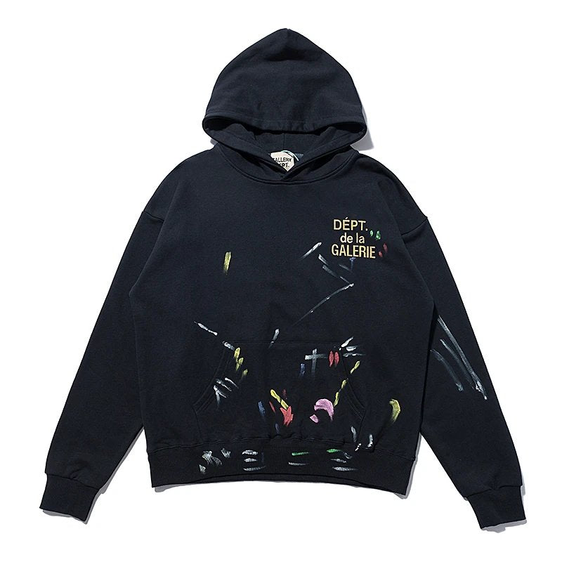 Gallery Dept. Paint Splatter Hoodie Black
