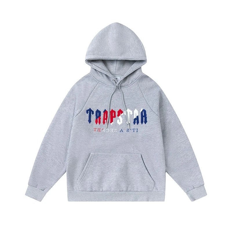 Trapstar Blue White Red Icon Hoodie Grey
