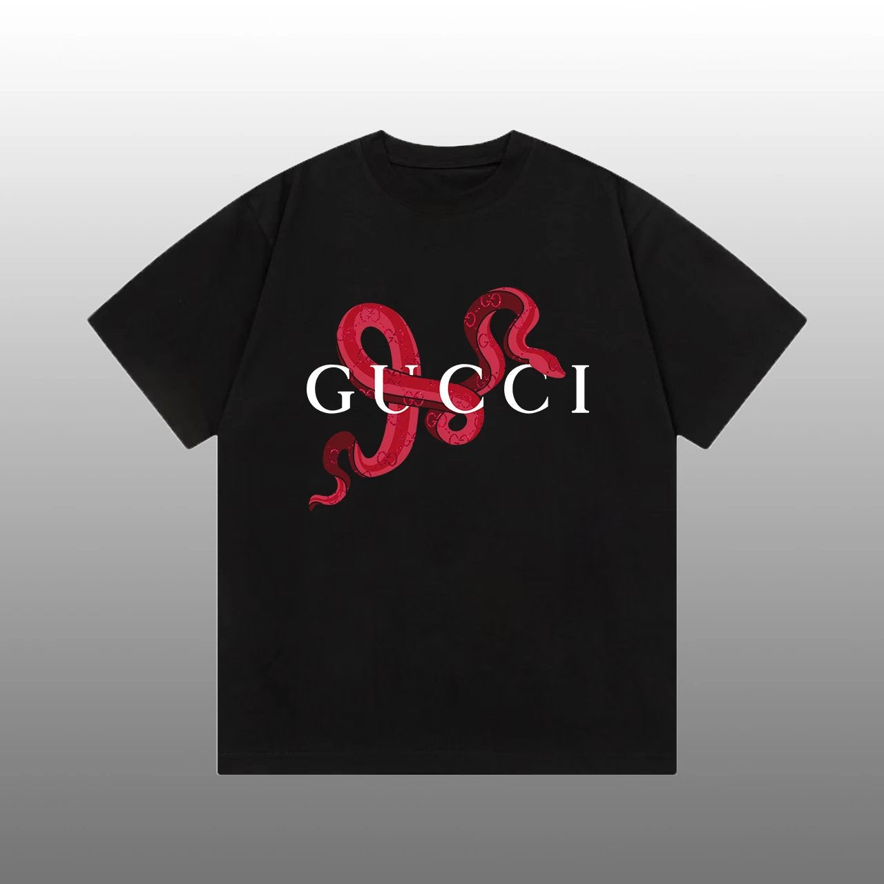 Gucci Red snake T-shirt Black