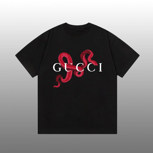 Gucci Red snake T-shirt Black