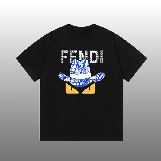 Fendi Blue Hat Yellow Eyes T-shirt Black