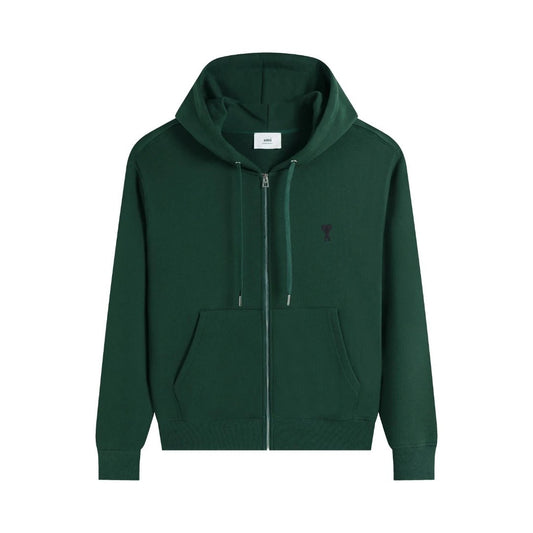 Ami Zip-Up Hoodie Dark Green