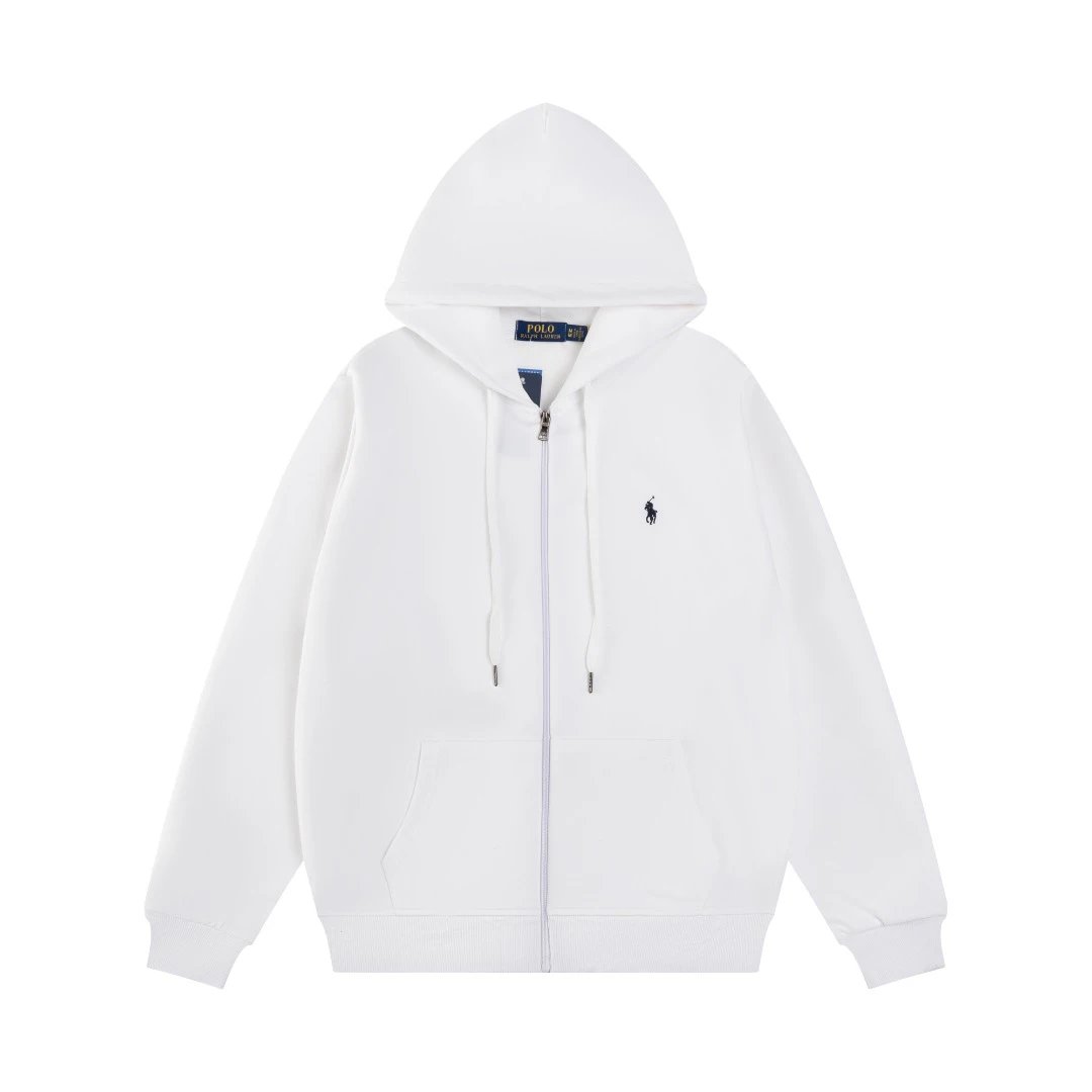 Ralph Lauren Basic Zip-Up Hoodie White