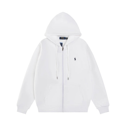 Ralph Lauren Basic Zip-Up Hoodie White