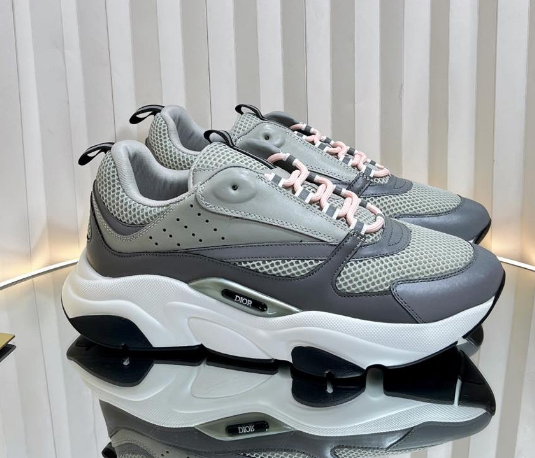 Dior B22 Grey (White Sole/Pink Laces)