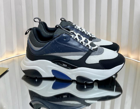 Dior B22 Black Dark Blue Grey (White Sole)