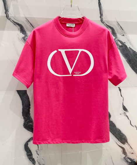 Valentino round V T-shirt Pink
