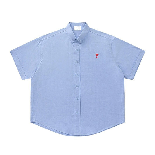 Ami button-up T-shirt All Blue