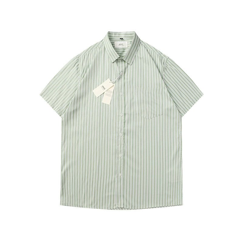 Ami button-up T-shirt Green White