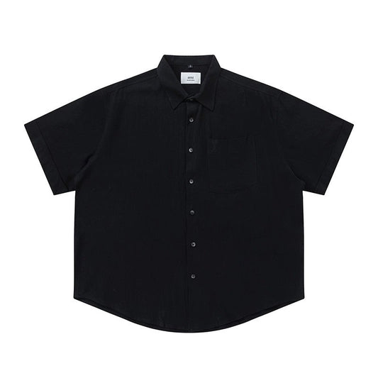 Ami button-up T-shirt All Black