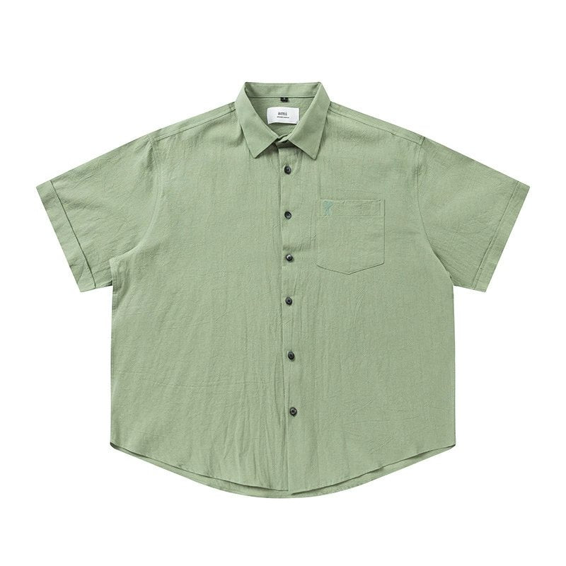 Ami button-up T-shirt All Dark Green