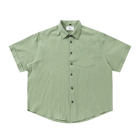 Ami button-up T-shirt All Dark Green
