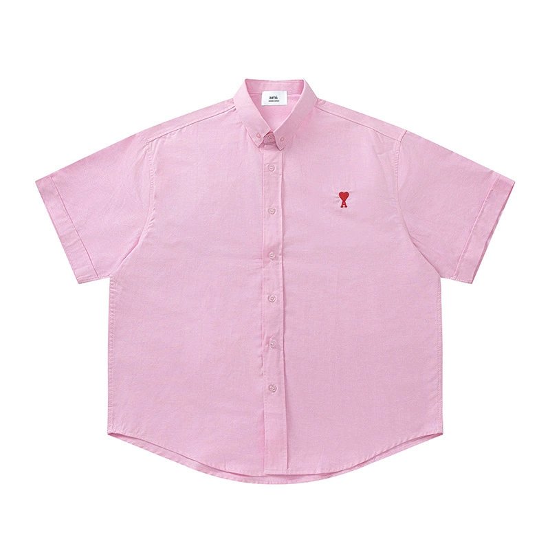 Ami button-up T-shirt All Pink