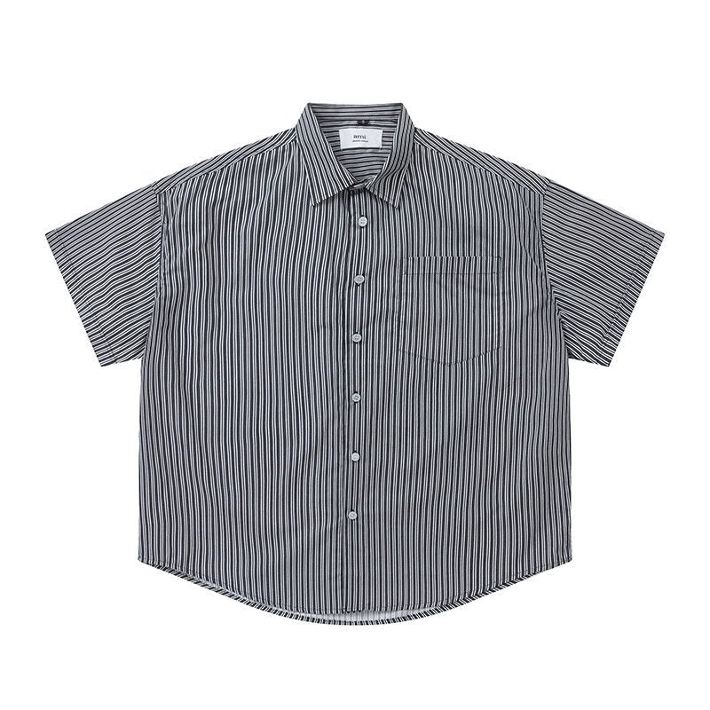 Ami button-up T-shirt Grey White
