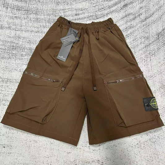 Stone Island Zip Pocket Shorts Brown