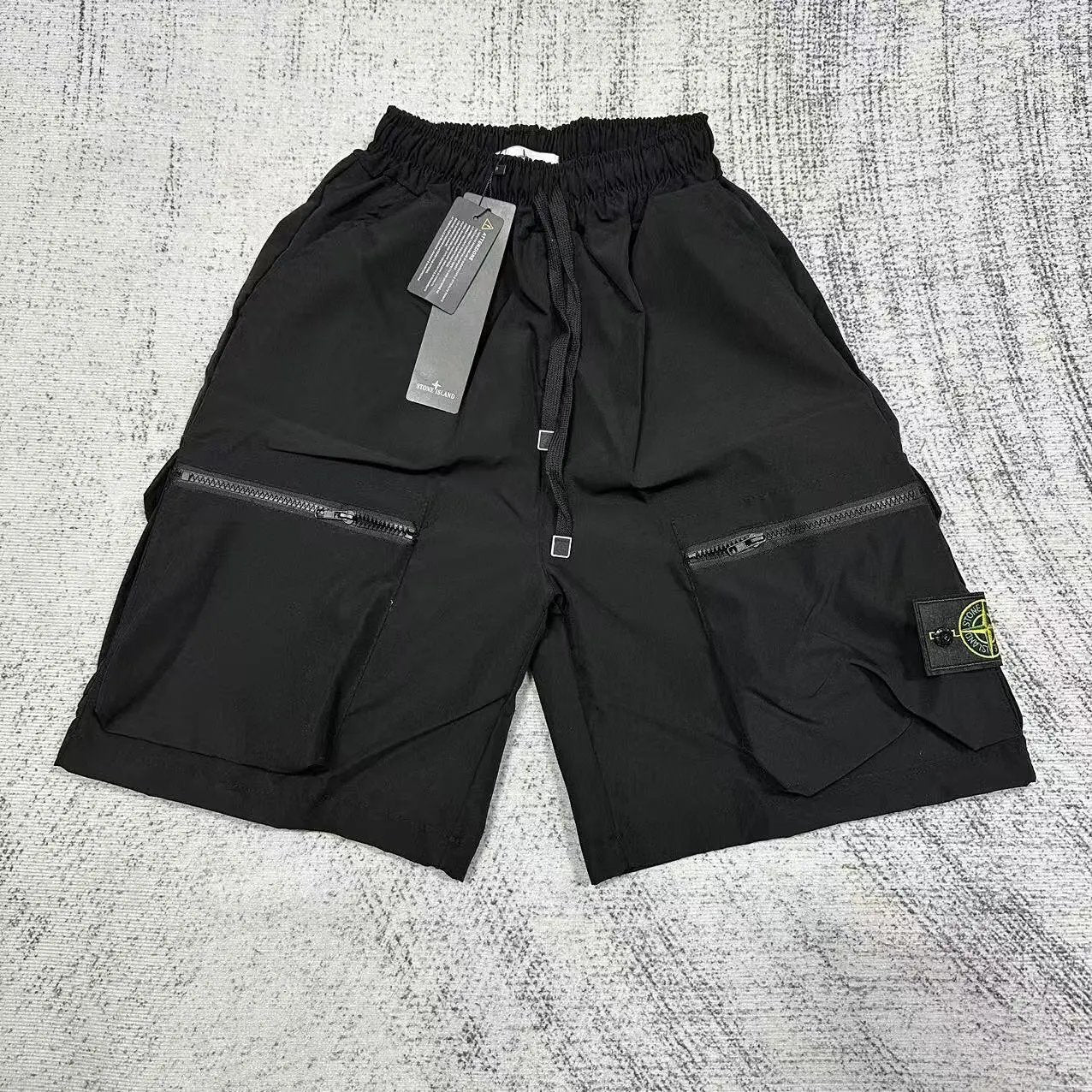 Stone Island Zip Pocket Shorts Black