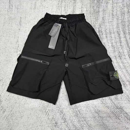 Stone Island Zip Pocket Shorts Black