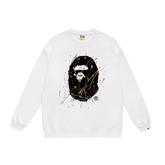 Bape Paint splatter Sweater White