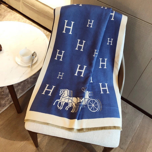 Hermes Scarf Blue & white