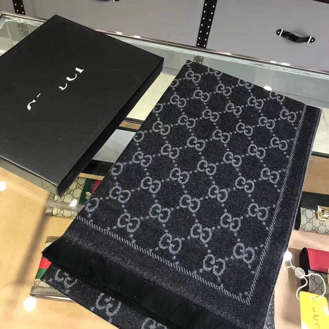 Gucci Monogram Scarf Black