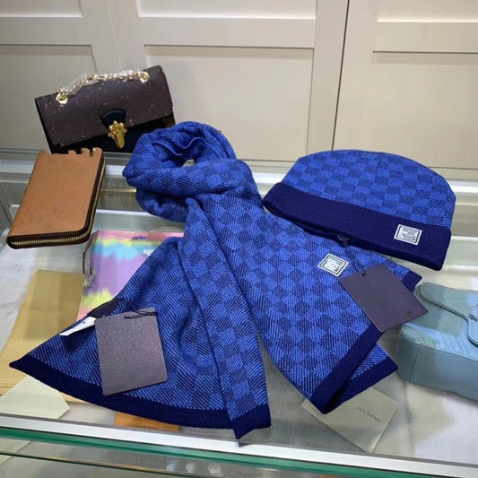 Louis Vuitton Scarf & Beanie Blue