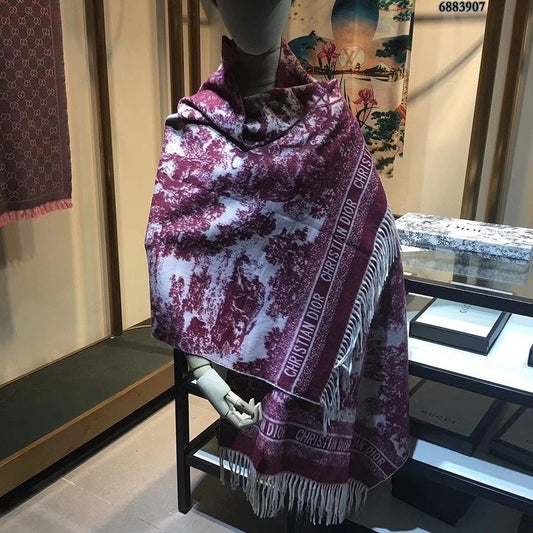 Dior Toile De Jouy Scarf Purple & white
