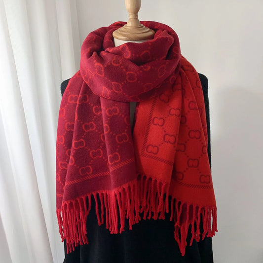 Gucci Monogram Scarf Red