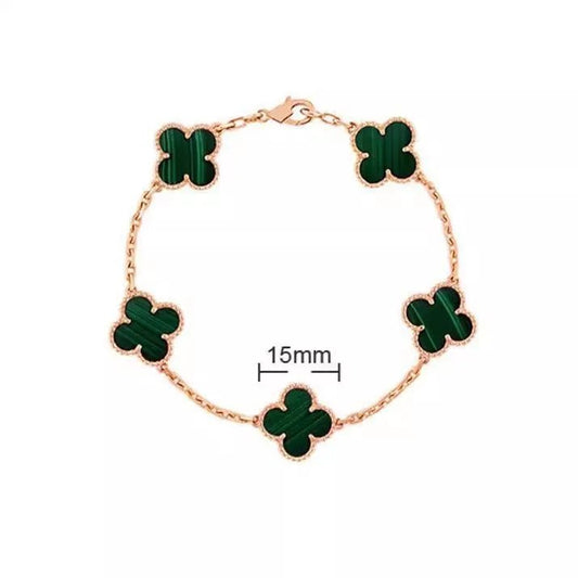 Van Cleef Bracelet Gold & Green