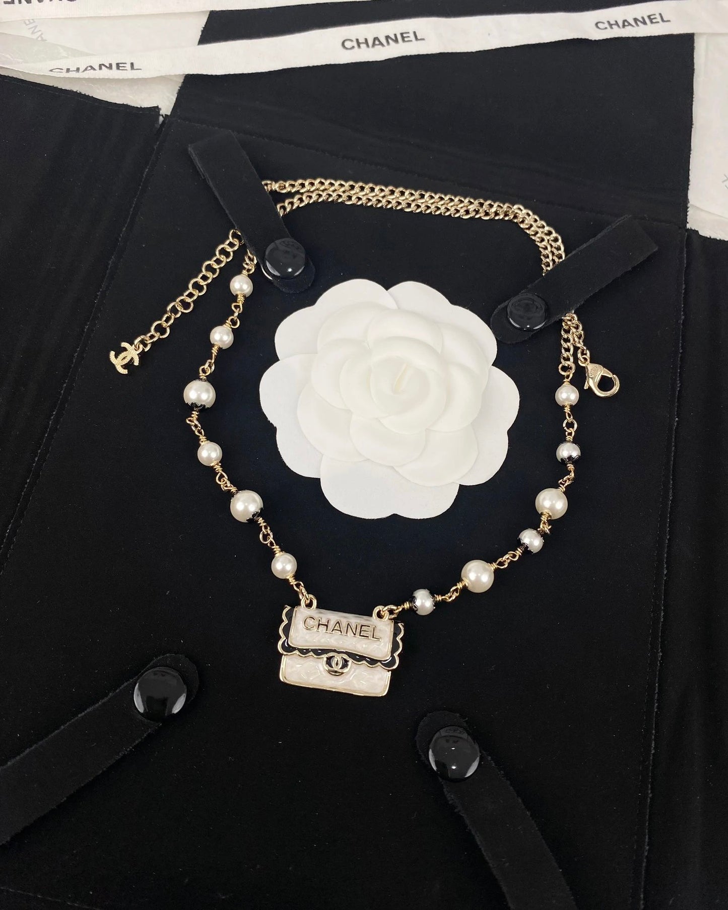 Chanel Pearl on Steel Necklace
