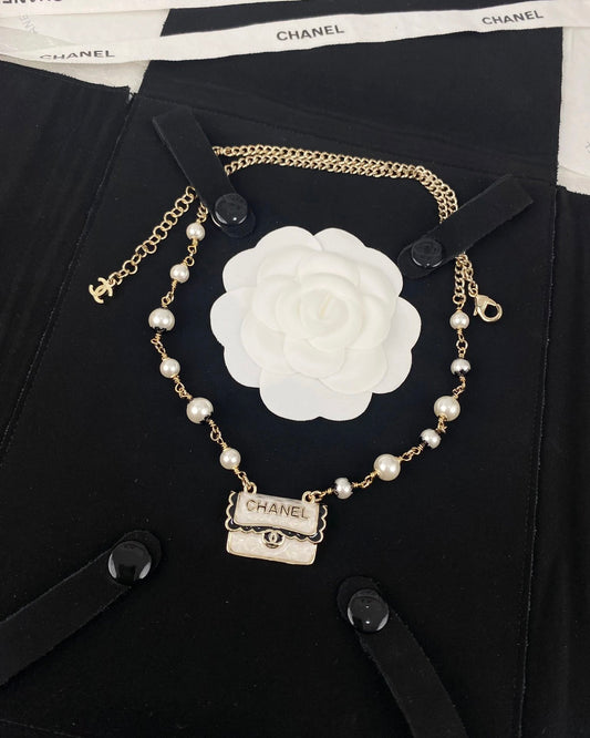 Chanel Pearl on Steel Necklace