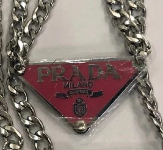 Prada Necklace Silver & Red