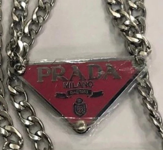 Prada Necklace Silver & Red
