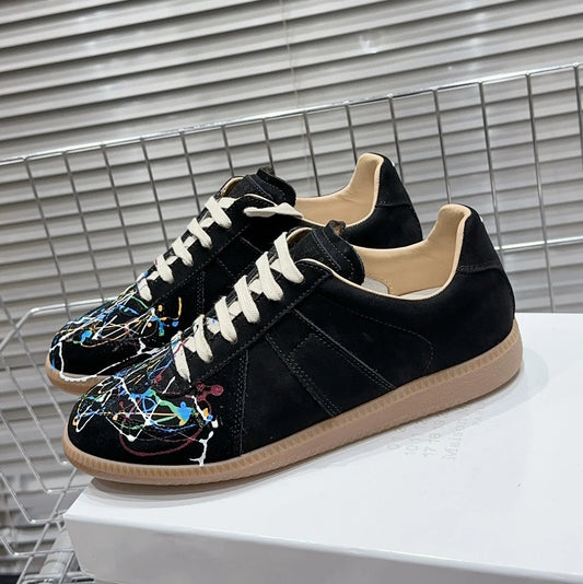 Maison Margiela GAT Black Paint Splatter (Brown Sole)