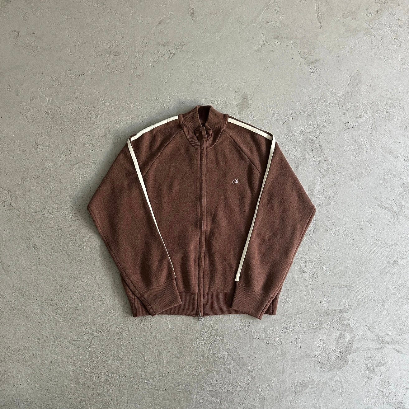 Corteiz Knit Zip-Up Hoodie Brown