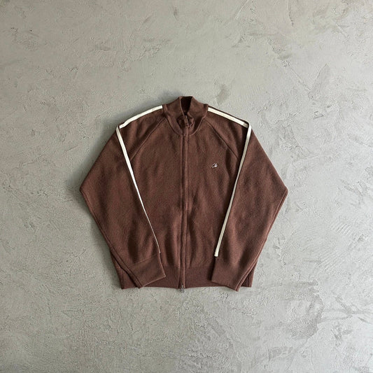 Corteiz Knit Zip-Up Hoodie Brown