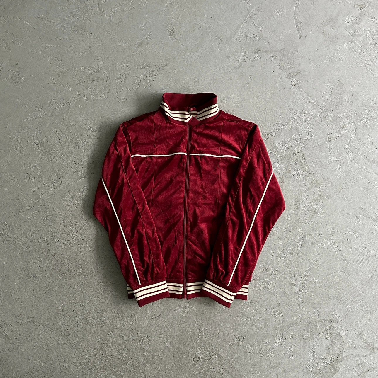 Corteiz Velour Zip-Up Hoodie Red
