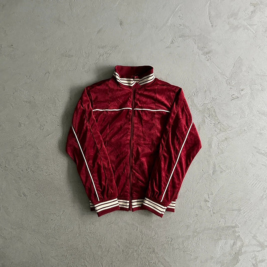 Corteiz Velour Zip-Up Hoodie Red