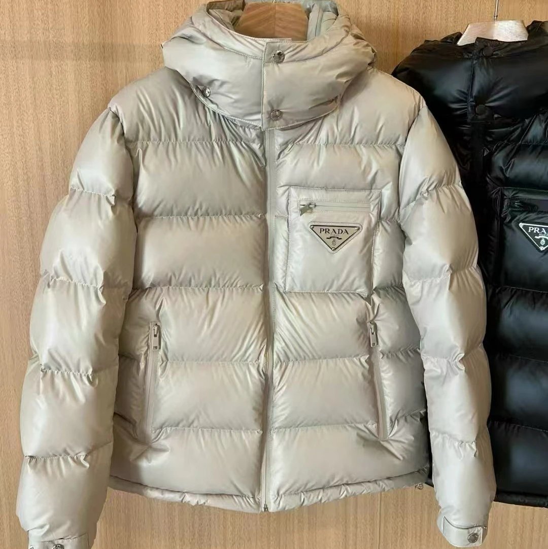 Prada Chestpocket Puffer Down Jacket Grey