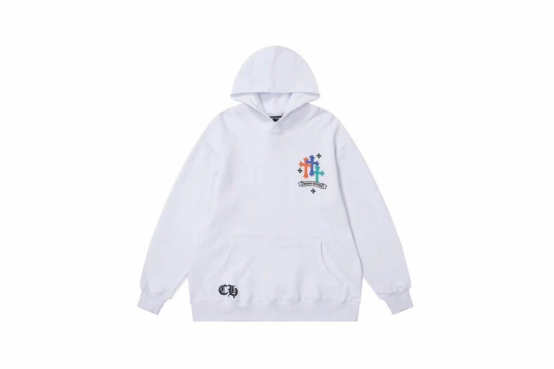 Chrome Hearts small icon multi cross Hoodie White